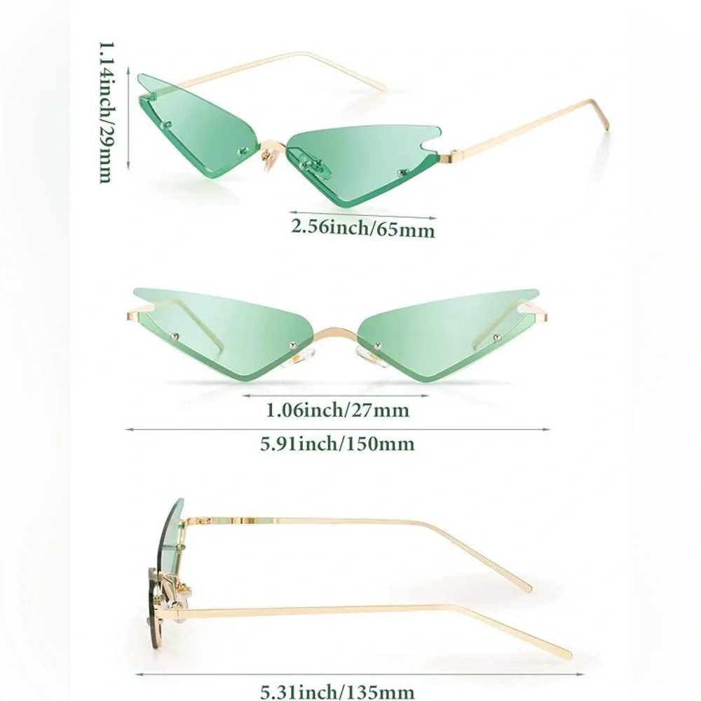 Trendy Y2K Orange Gold Cat Eye Retro Vintage Festival Coachella Sunglasses Beach